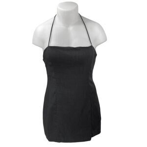 Zara Women's Black Sleeveless Halter Cami Camisole Tank Bodycon Mini Dress XXL